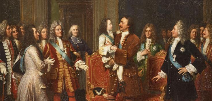 Louis XV enfant visite le Tsar Pierre Ier à l'hôtel de Lesdiguières, le 10 mai 1717
